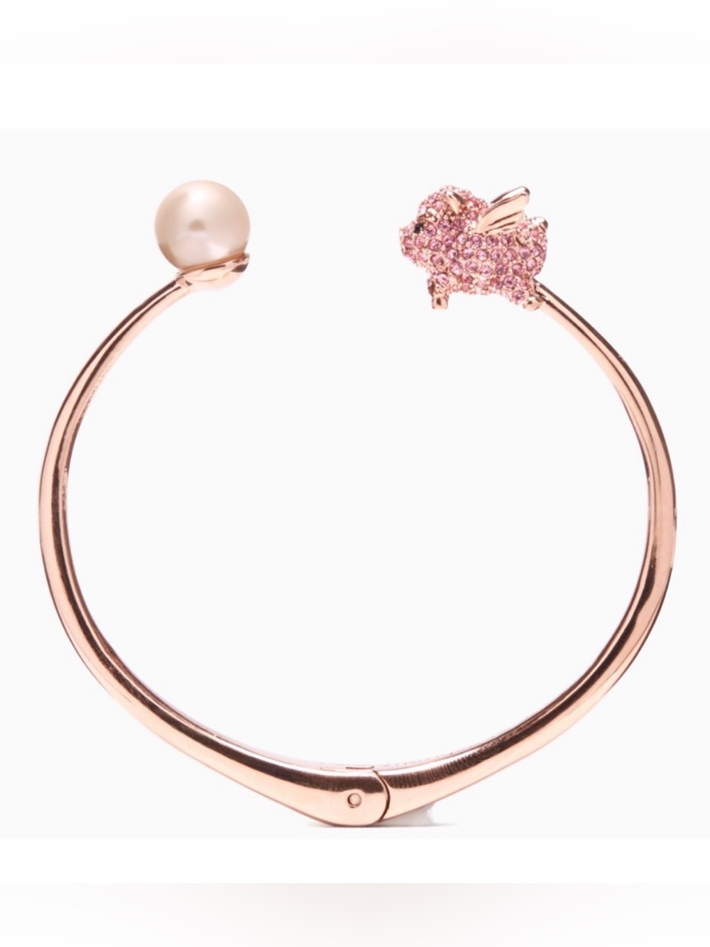Kate Spade Imagination Pig Open Hinge Bangle Bracelet. NWT